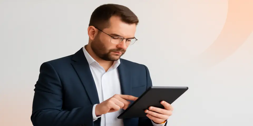Professional reviewing outsourcing data on a laptop for ROI growth