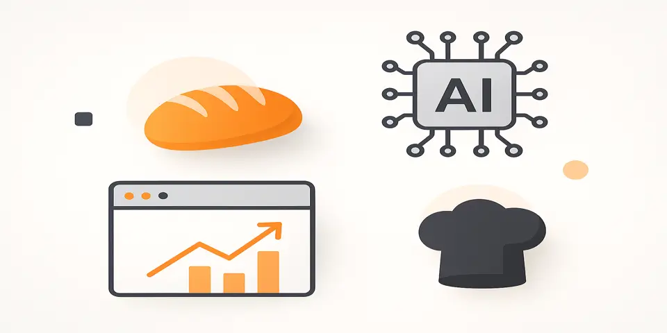 Abstract gradient symbolizing digital transformation in bakery industry.