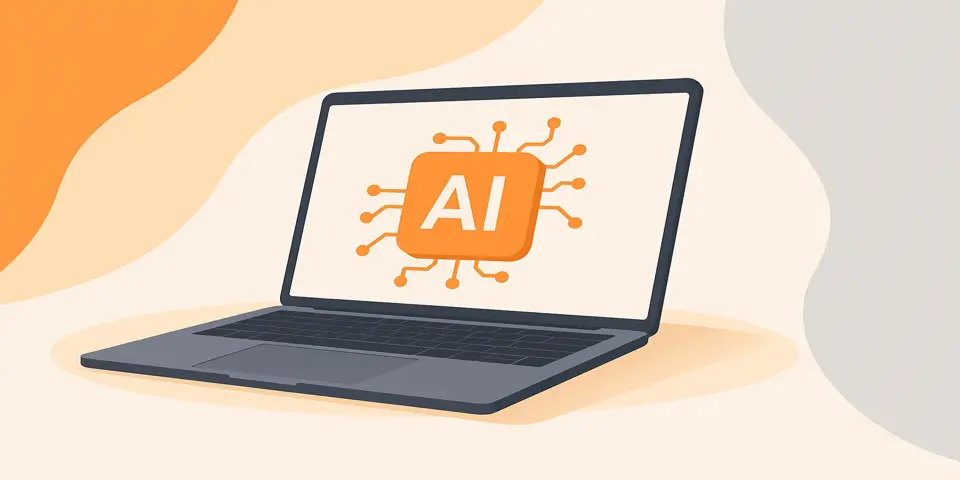 Laptop screen displaying AI-based financial growth charts.