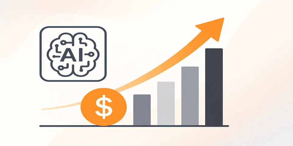 Abstract digital shapes symbolizing innovation and AI growth in finance.
