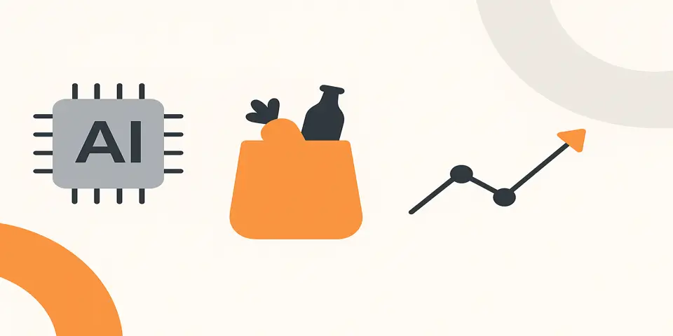 Abstract geometric design symbolizing AI and business transformation.