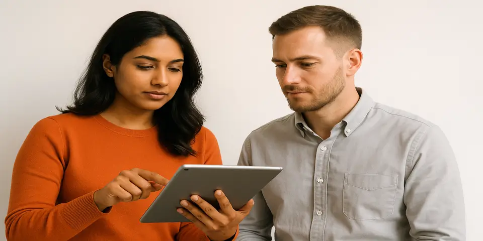 Professionals collaborating with AI tools to enhance food production efficiency.