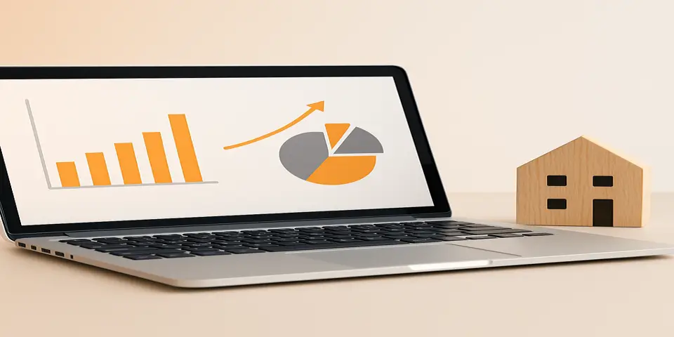 Laptop displaying co-op digital marketing analytics and dashboards.