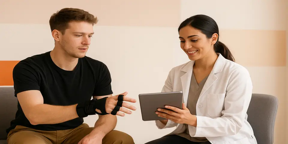 Small team analyzing digital insights and discussing technology-driven improvements.