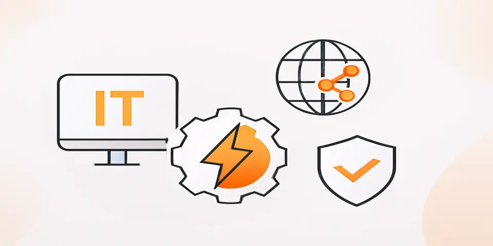 Abstract digital design symbolizing IT-driven business transformation in Nepal.