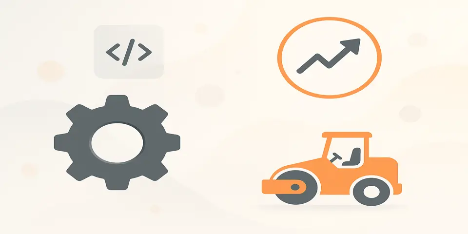 Abstract gradient elements symbolizing digital transformation and modern operational efficiency.