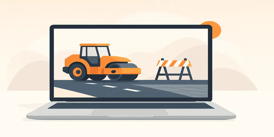 Laptop displaying analytics charts representing digital transformation and performance tracking.