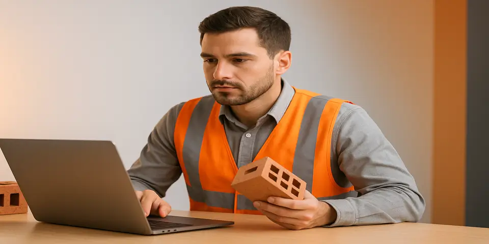 Professional analyzing material supply data and workflow insights in a modern workspace