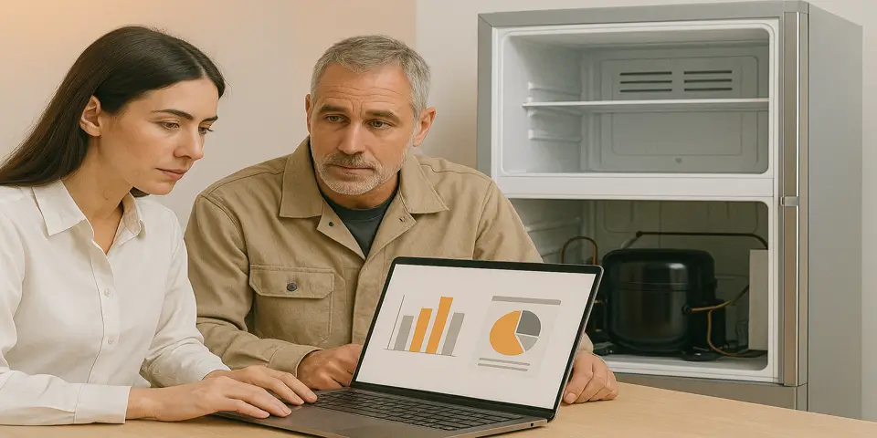 Team discussing digital strategies to improve profitability for refrigeration businesses