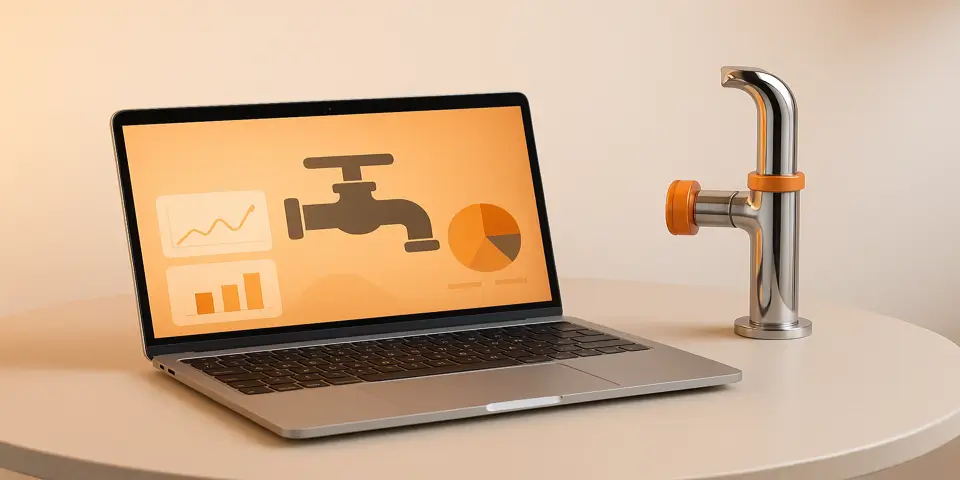 Digital device showing charts and online performance indicators.