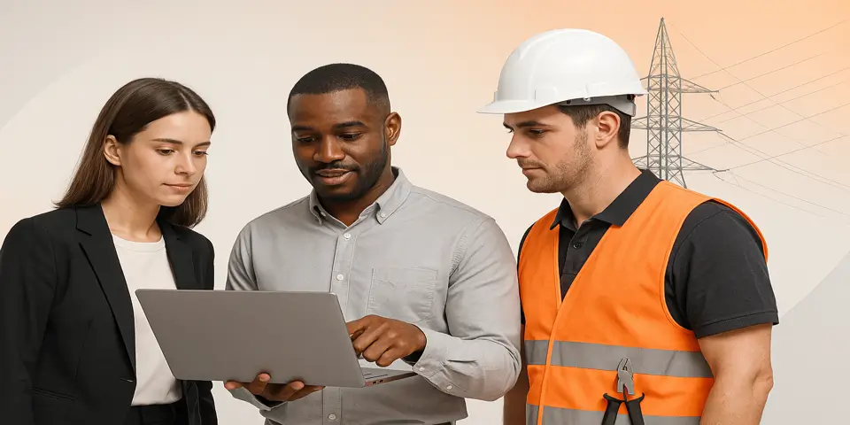 Team reviewing digital strategies to modernize operations in service industries.