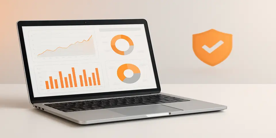 Digital device showing finance-related analytics and marketing insights.