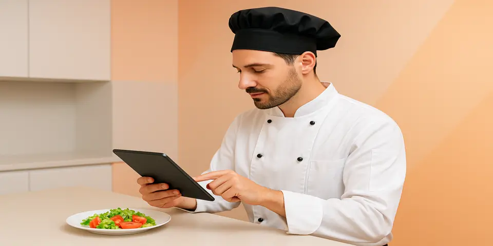 Single hyper-real catering icon symbolizing modernized operations and streamlined service.