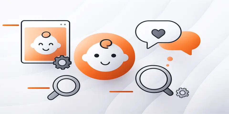 Abstract shapes symbolizing modern childcare services enhanced through digital strategies.