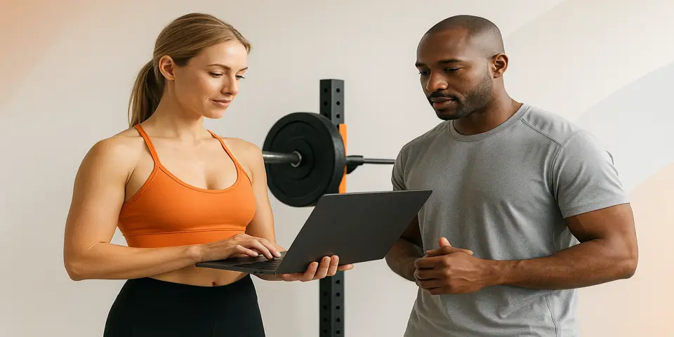 Team of trainers discussing digital content marketing plans.