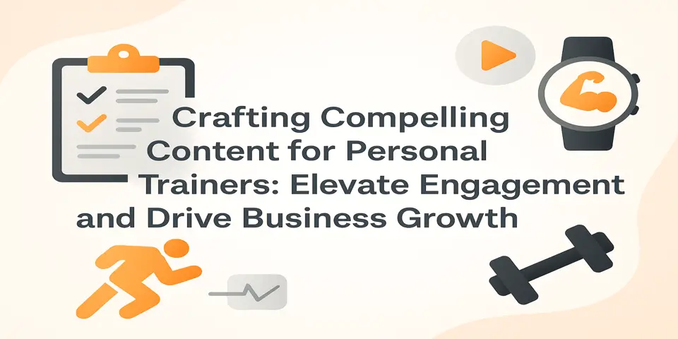 Personal trainer crafting engaging digital content to grow business.