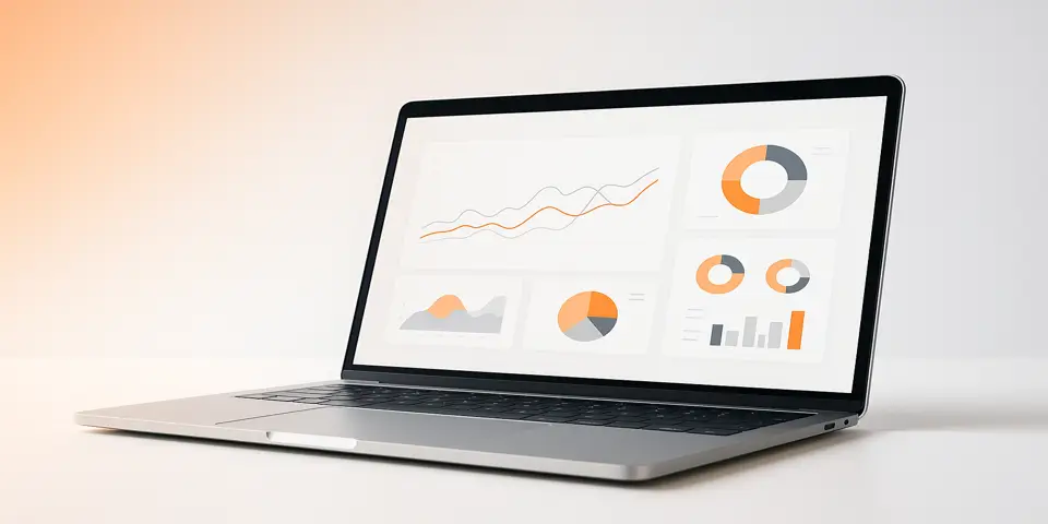 Close-up of a digital dashboard interface displaying analytics for EHR performance improvement