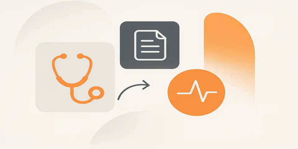 Minimal abstract technology elements symbolizing digital transformation and modern healthcare systems