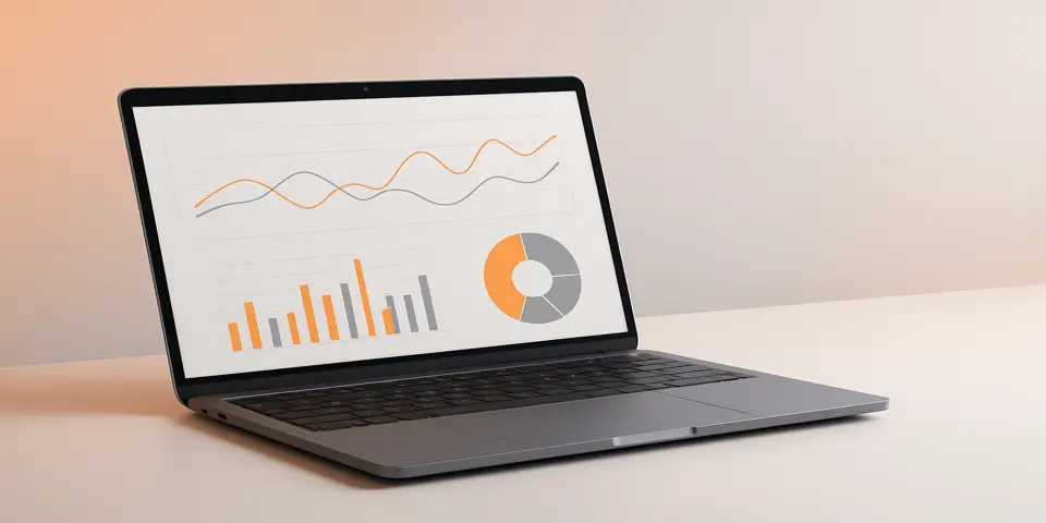 Close-up interface with performance metrics and analytics dashboard for website optimization