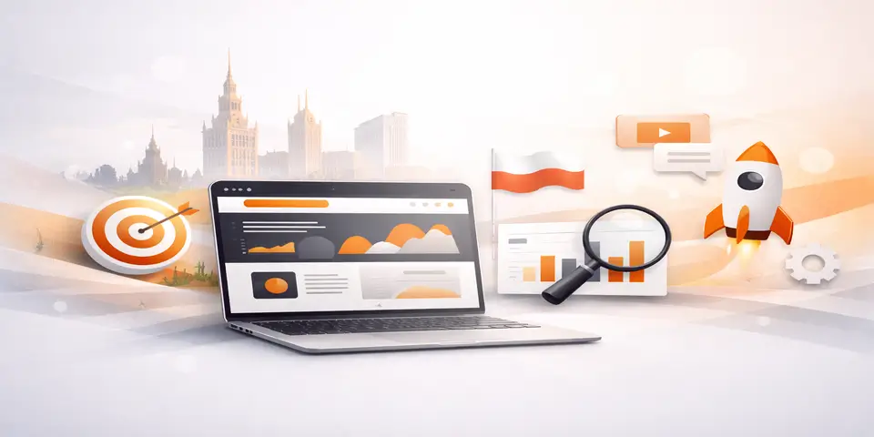 Professional workspace showcasing modern web design planning and digital performance analysis