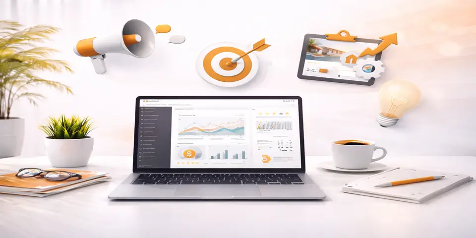 The image highlights core digital concepts such as analytics, growth, and online visibility. It complements content focused on optimizing digital presence across competitive markets.