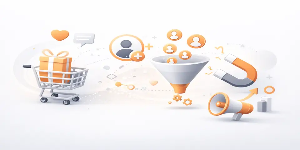 Soft gradient abstract shapes illustrating digital lead capture themes