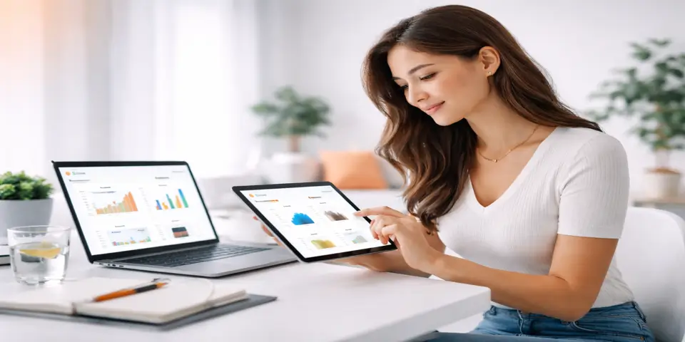 Professional analyzing comparative analytics for organic and paid ecommerce leads