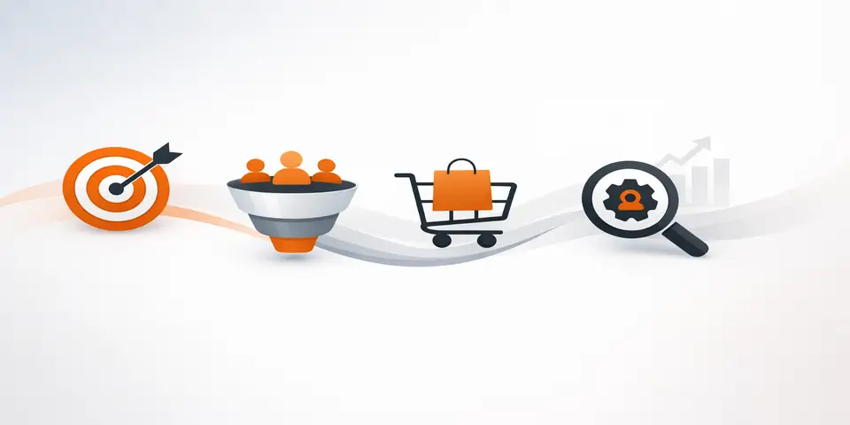 Abstract visual representing data driven lead generation and digital growth planning