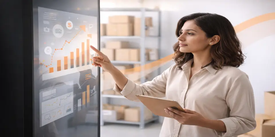 Professional analyzing performance metrics to help scale an online brand