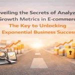 E commerce growth metrics analysis with charts and success indicators