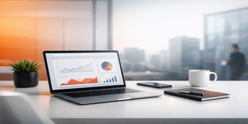 Laptop displaying charts and analytics highlighting scalable SaaS customer growth patterns