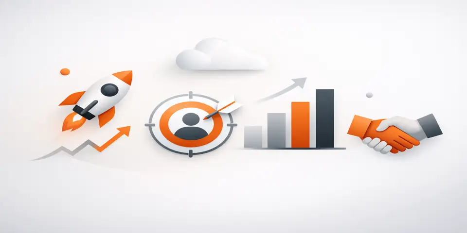 Abstract gradient visuals symbolizing streamlined processes and rapid scaling for SaaS growth