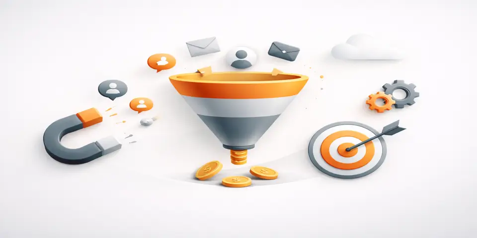 Abstract gradient design symbolizing streamlined SaaS funnel workflows and growth momentum