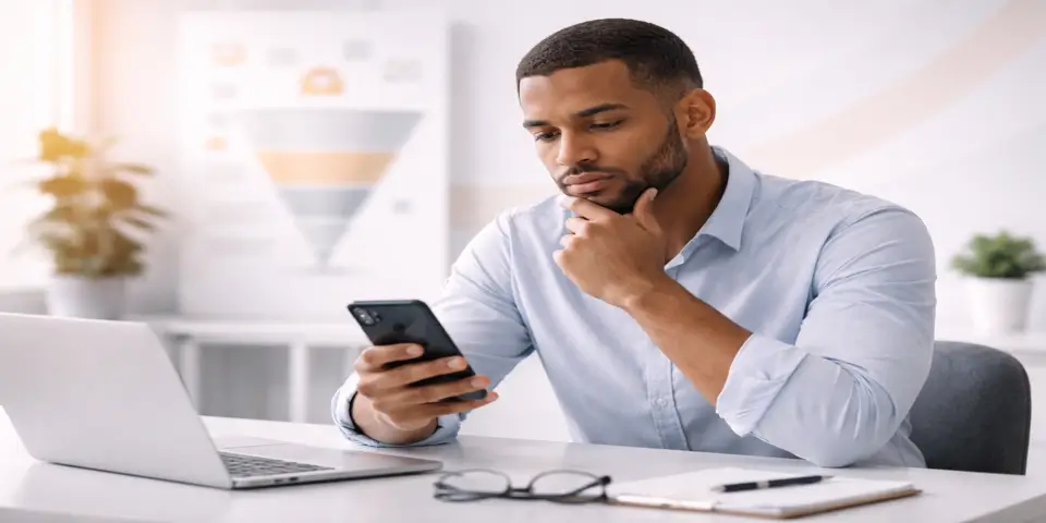 Professional reviewing conversion metrics to determine how free trial users move through the SaaS funnel