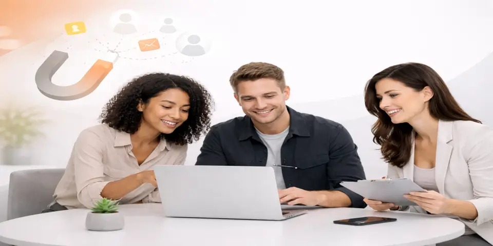 Team collaborating on innovative SaaS lead capture strategies and planning engagement improvements