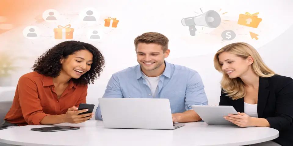 Team evaluating SaaS lead sources from referral networks and digital ad performance