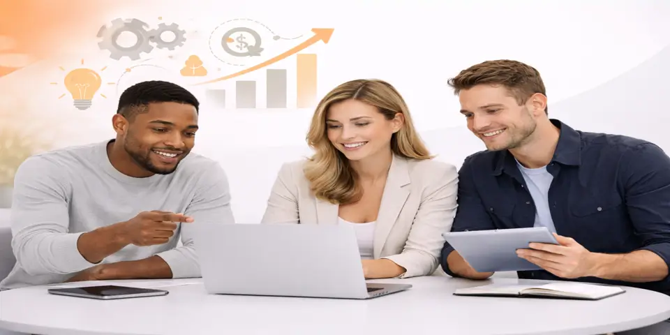 Team strategizing emerging models to enhance consulting firm growth