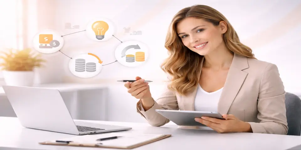 Consultant analyzing emerging models for sustainable business growth