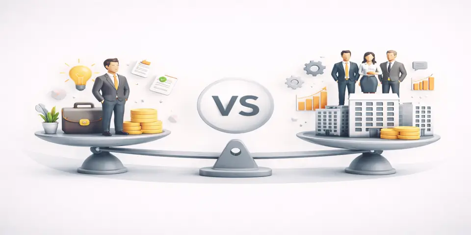 Abstract graphic symbolizing dual paths in consulting scalability