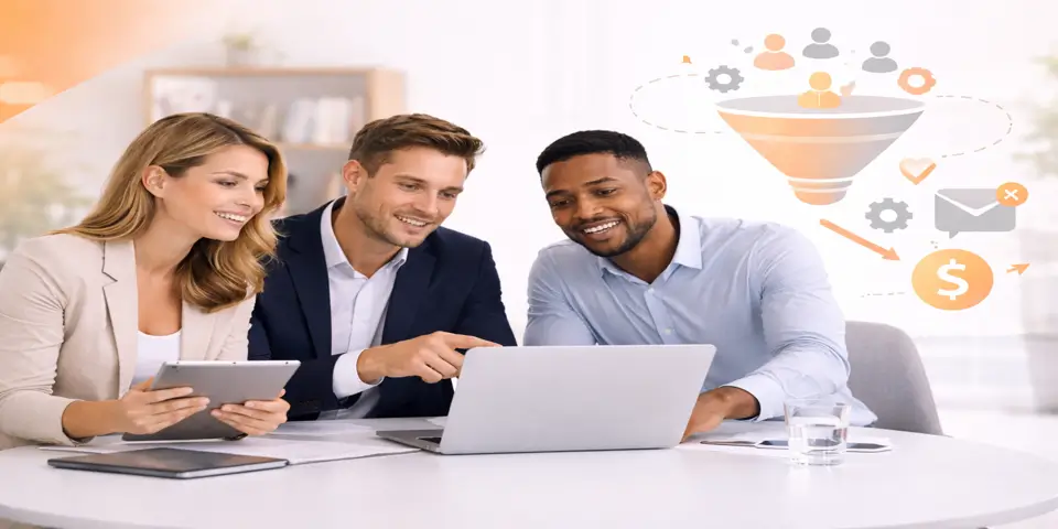 Startup team collaborating on tech branding strategy