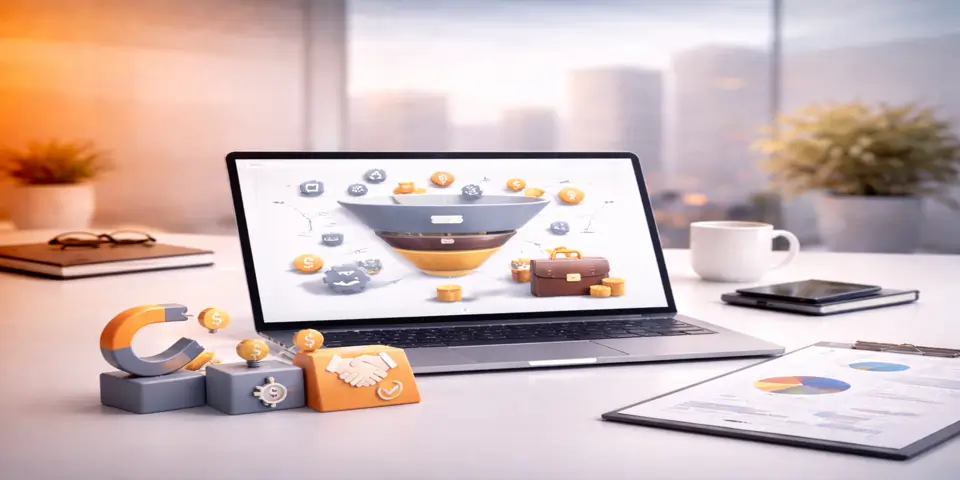 Laptop screen showing branding dashboard and analytics