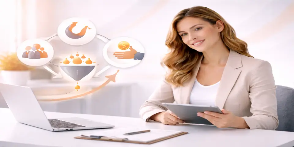 Young entrepreneur planning a branding campaign on laptop