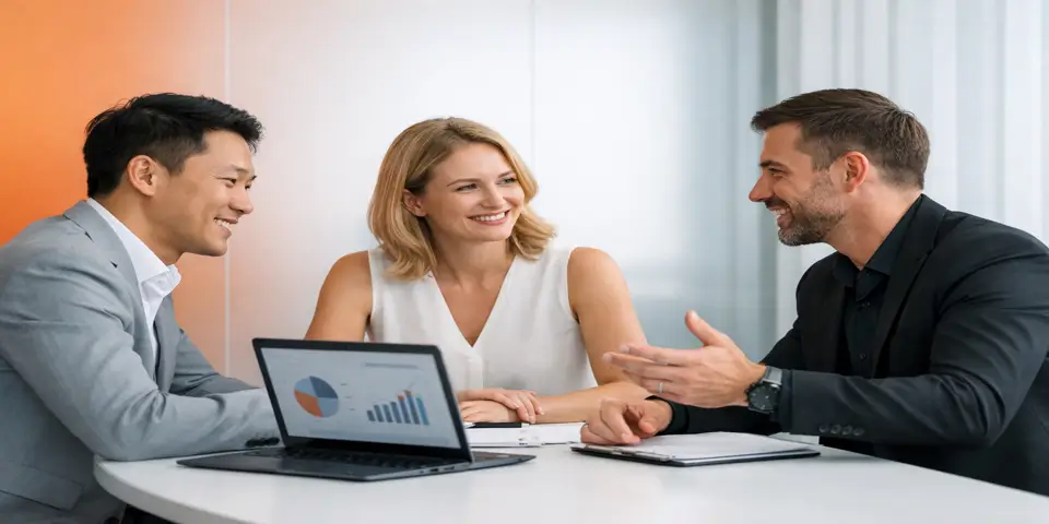 Professionals collaborating to create enterprise growth strategies.