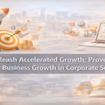 Rocket launch, target, and analytics visuals representing business growth strategies.