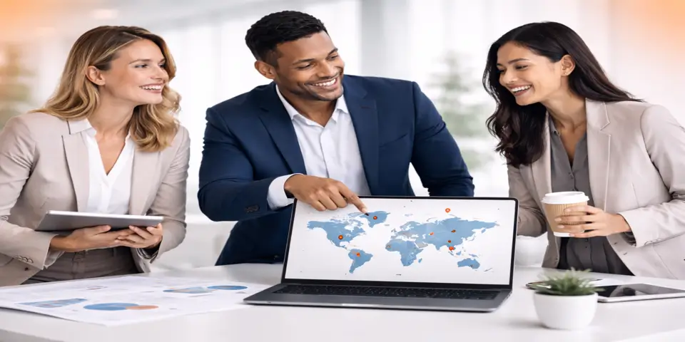 Team planning regional expansion and SME transformation using strategic insights.