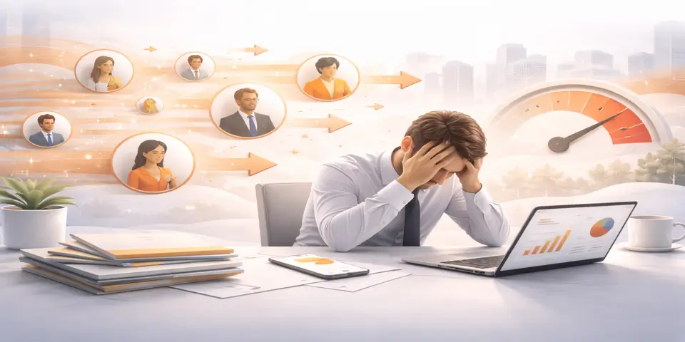 Device displaying business analytics that support selective client acquisition strategies.