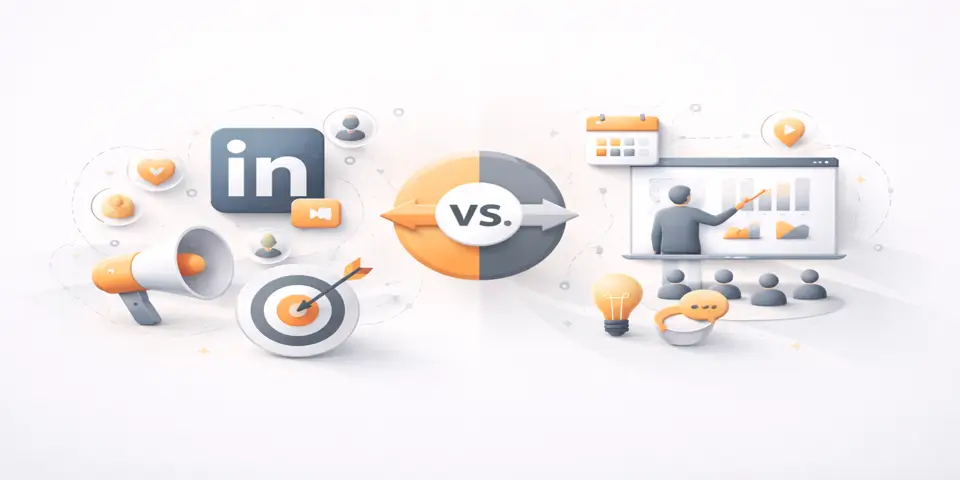 Abstract shapes representing shifting lead generation channels in training businesses.