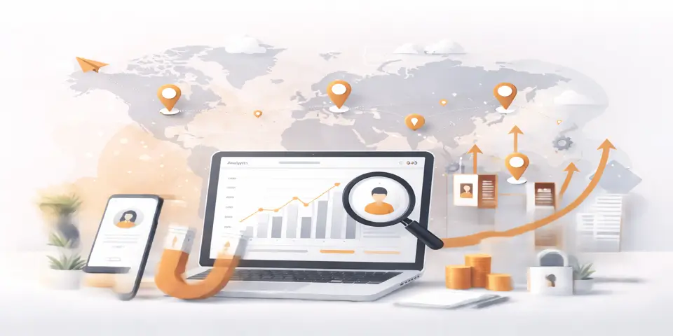 Laptop displaying analytics dashboard for multi-region training growth.