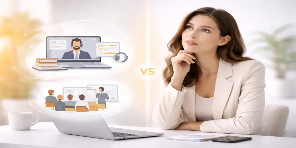 Professional assessing performance data for different training methods.