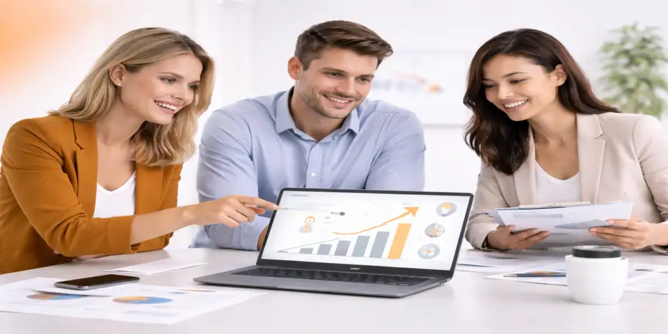 Team discussing strategies to help SMEs unlock their next growth phase.